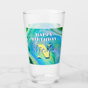 Verre d'art de flux acrylique bleu Aqua