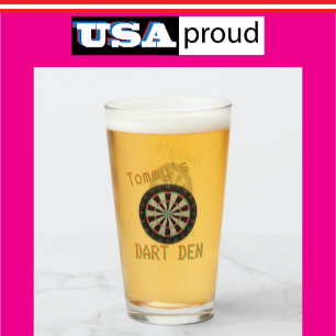 Verre Dart Den Glass 🎯 Faux Tavern Club personnalisé