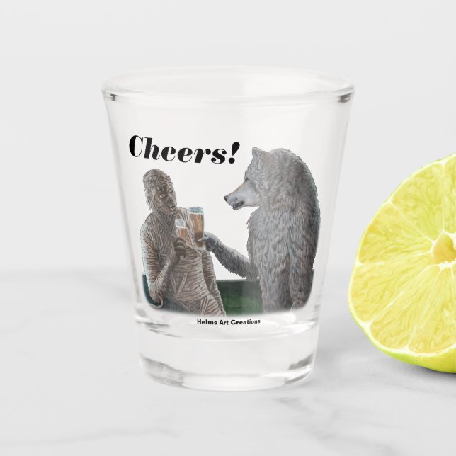 Verre d'art Imaginaire pour la maman et le loup-ga (Devant)