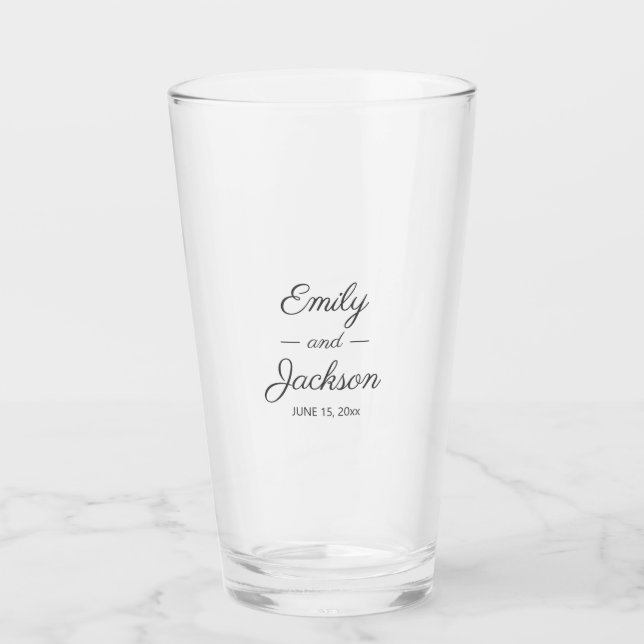 Verre Date Mariage des noms des groupes de mariées (Devant)