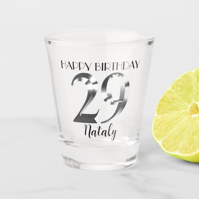 Verre de 29e anniversaire en argent métallique (Devant)