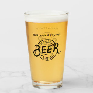 Verre de bière à logo manuscrit personnalisé