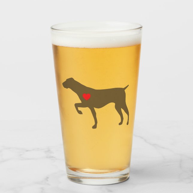 Verre de bière à pointeur court allemand (Devant (rempli))