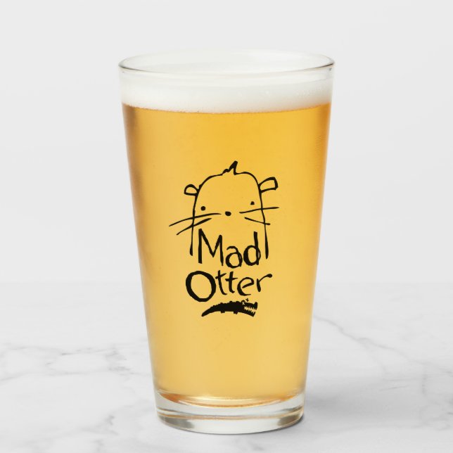 Verre de bière avec le logo fou de loutre (Devant (rempli))