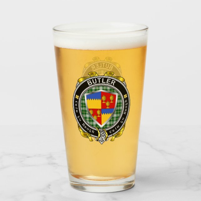 Verre de bière Butler Irish Shield (Devant (rempli))
