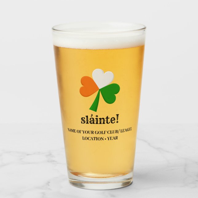 Verre de bière customisé de la Saint-Patrick (Devant (rempli))