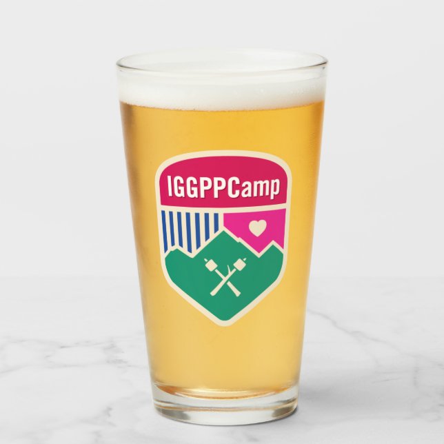 Verre de bière de tombeur IGGPPCamp (Devant (rempli))