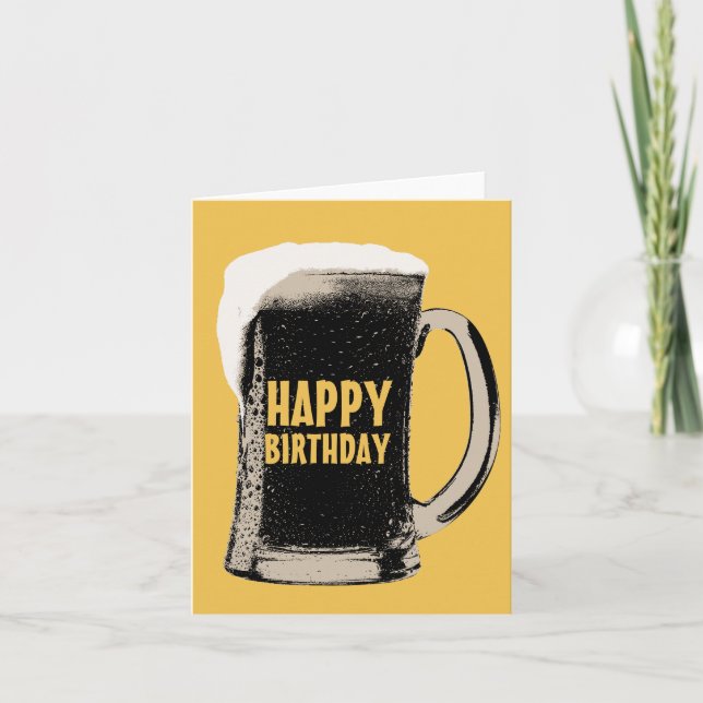 Verre de bière géant Joyeuses cartes d'anniversair (Devant)