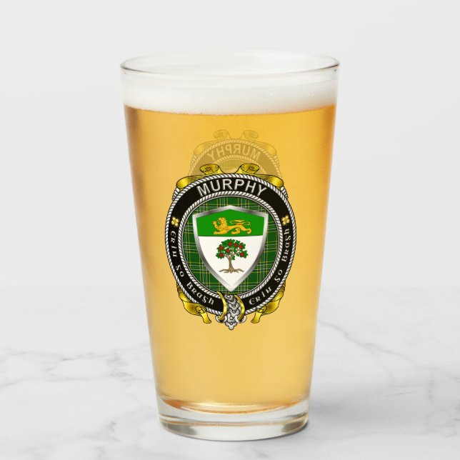 Verre de bière Murphy Irish Shield (Devant (rempli))