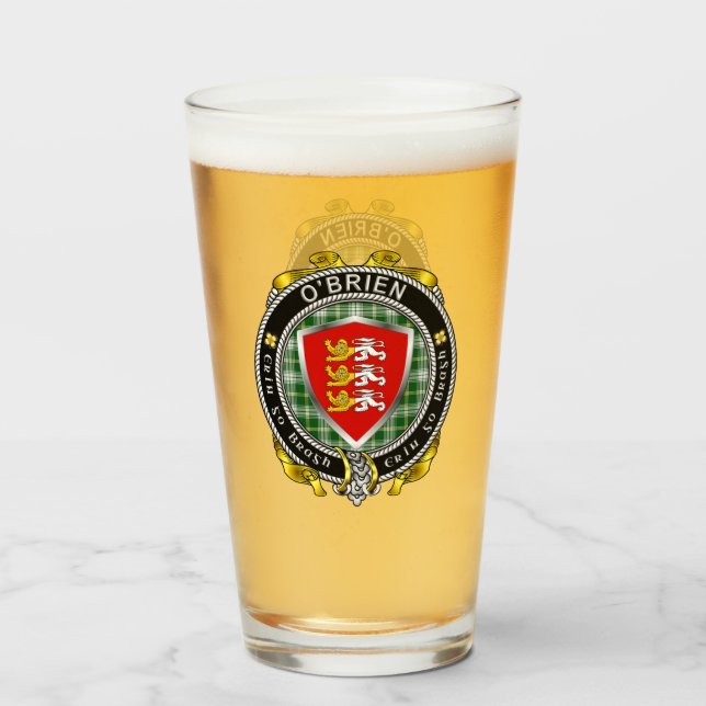 Verre de bière O'Brien/Brien Irish Shield (Devant (rempli))