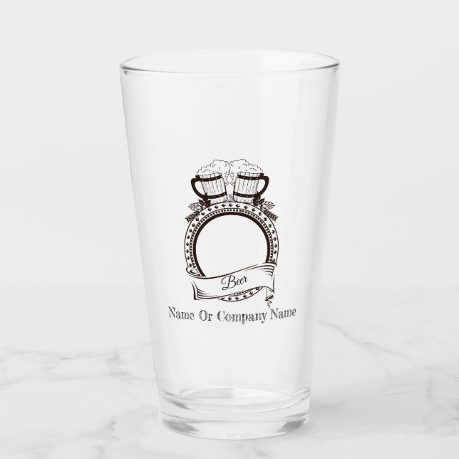 Verre de bière personnalisé avec nom (Devant)