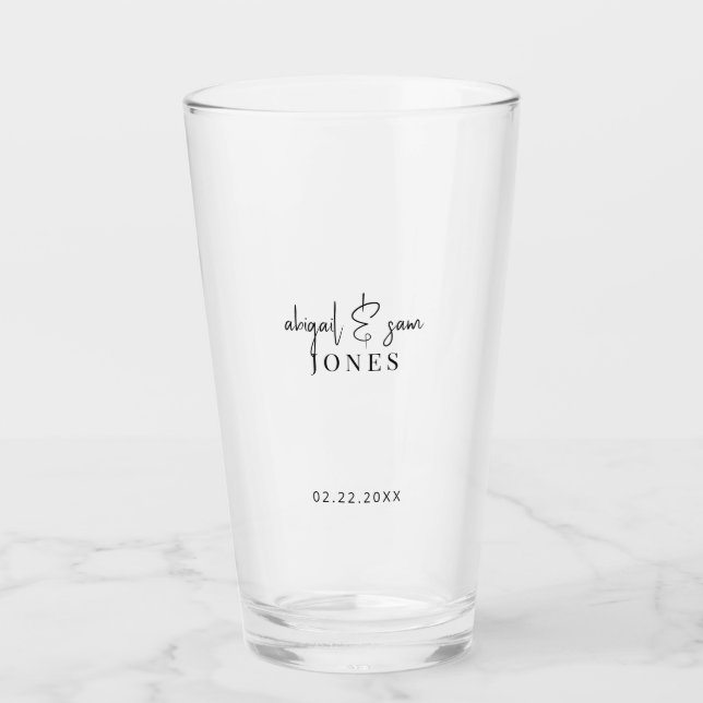 Verre de bière personnalisé mariage (Devant)