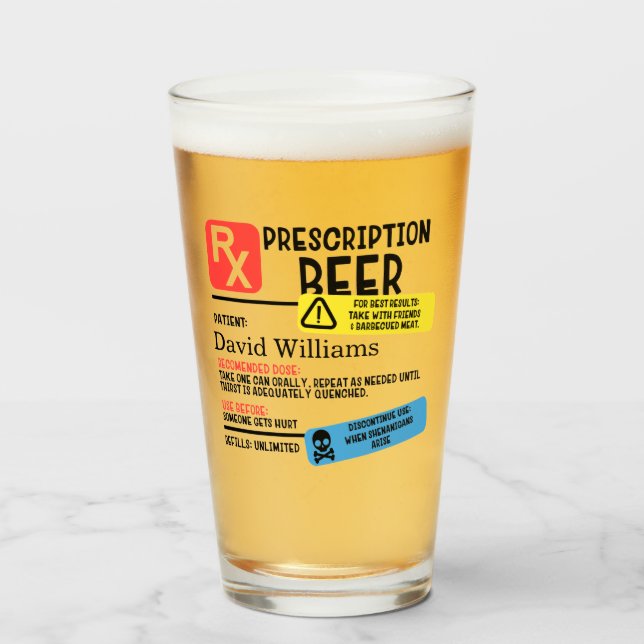 Verre de bière sur ordonnance personnalisée (Devant (rempli))