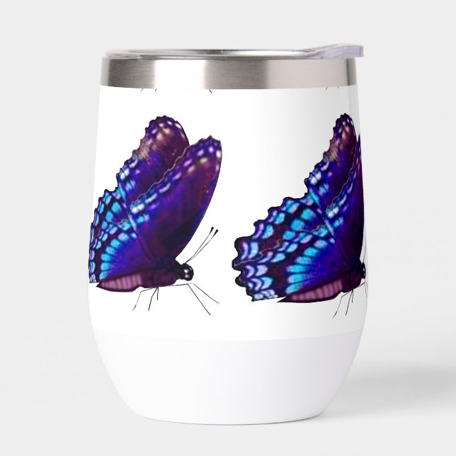 Verre de boisson isolée à papillon pourpre (Gauche)