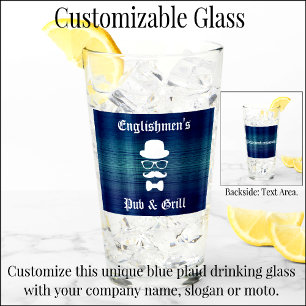 Verre de boisson personnalisé bleu plaqué