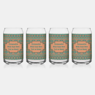 Verre de boisson Turquoise géométrique sur mesure