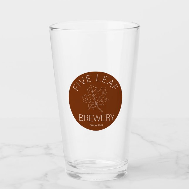 Verre de brasserie à cinq feuilles (Devant)