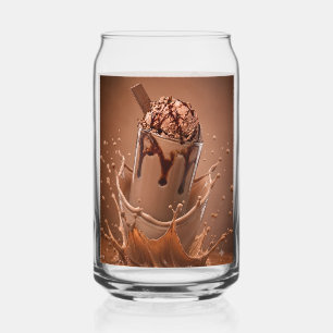 Verre de café glacé avec éclaboussure de chocolat