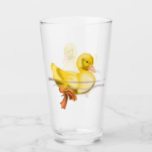 Verre de canard jaune flottant