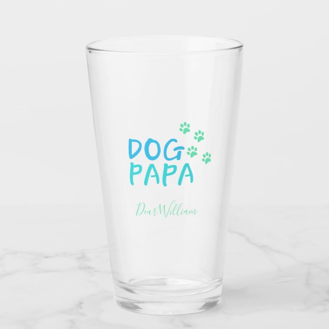 Verre de chien moderne Papa (Devant)