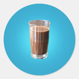 Verre de lait de chocolat Sticker rond classique