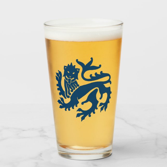 Verre de Lion bleu gothique (Devant (rempli))