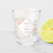 Verre de Mariage de cadre Floral Rose