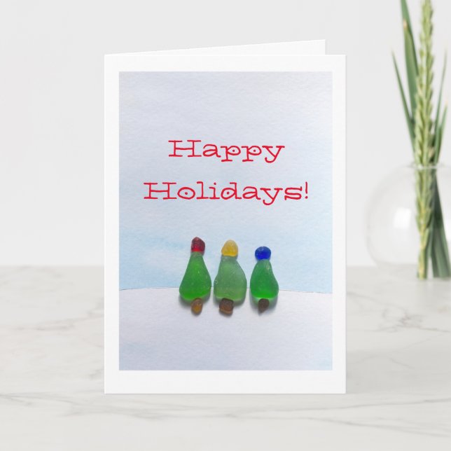 Verre de mer, carte en verre de vacances de Noël (Devant)