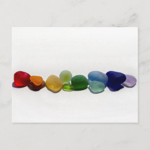 Verre de mer, carte postale en verre d'arc-en-ciel