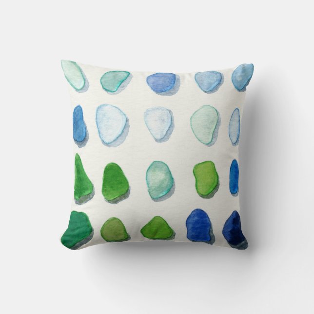 Verre de mer, coussin en verre de carré de (Recto)