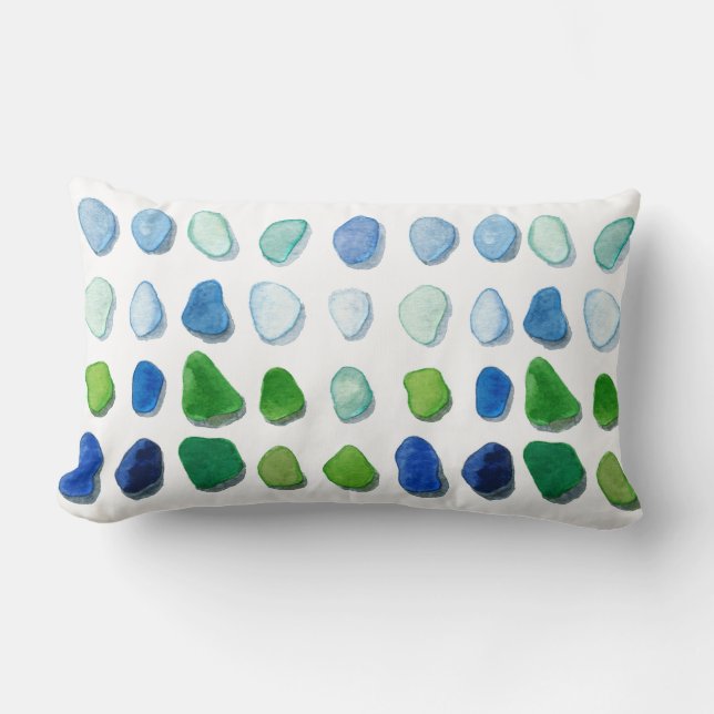 Verre de mer, coussin lombaire d'art en verre de (Recto)