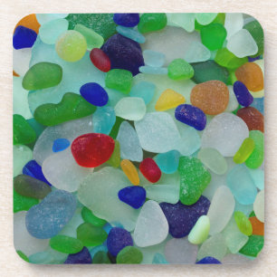 Verre de mer, dessous de verre en verre de photo