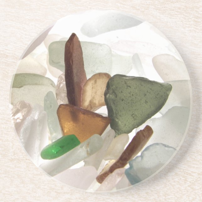 Verre de mer ou Dessous de verre de verre de plage (Devant)
