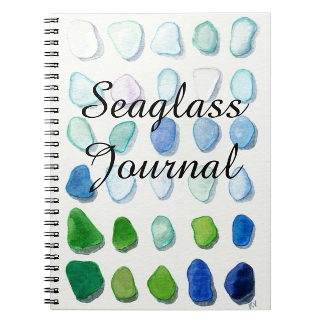 Verre de mer, verre de plage art Journal carnet (Devant)