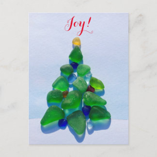 Verre de mer, verre de plage Noël Carte postale de