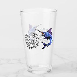 Verre de pinte de bière de pêche maritime