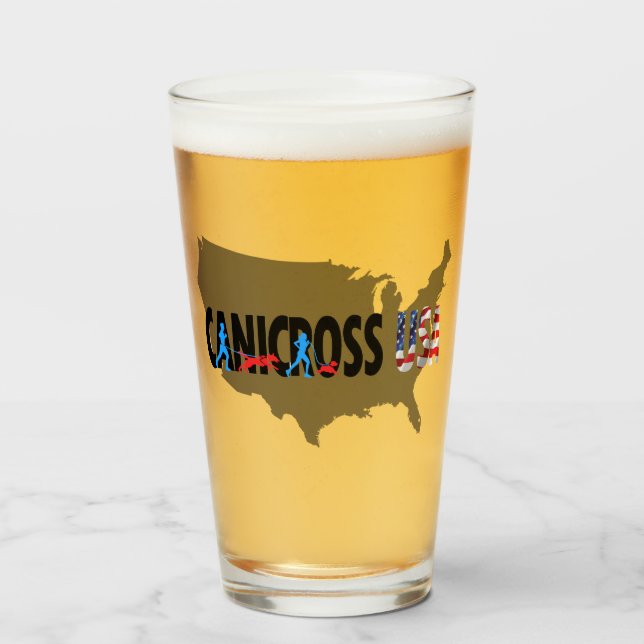 Verre de pinte de carte de Canicross Etats-Unis (Devant (rempli))