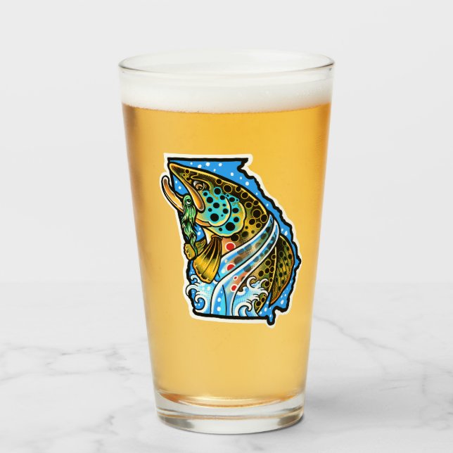 Verre de pinte d'embarcation de truite brune de Gé (Devant (rempli))