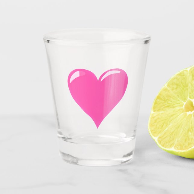 Verre de prise de coeur rose (Devant)