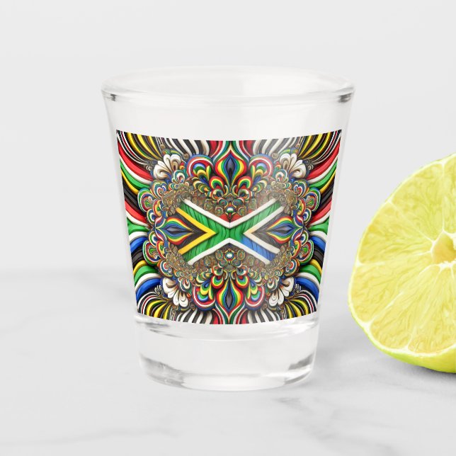 Verre de tir aux couleurs sud-africaines (Devant)
