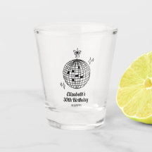 Verre de tir d'anniversaire Retro Disco personnali