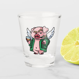 Verre de tir de cochon volant