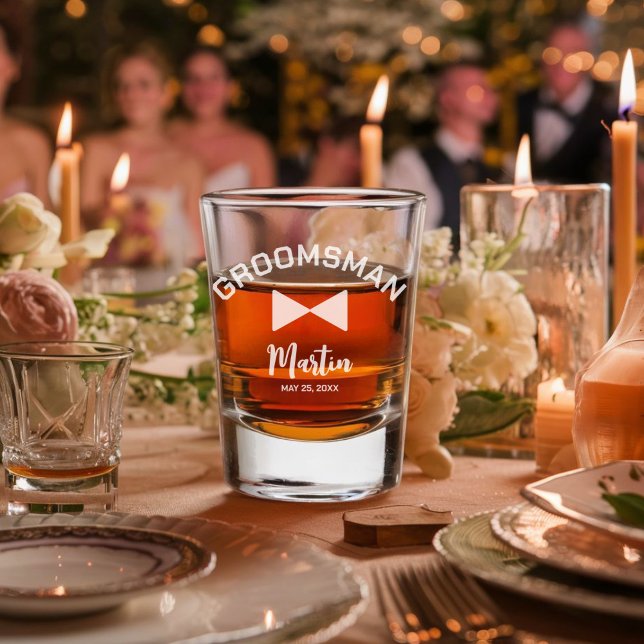 Verre de tir de Groomsman personnalisé (Créateur téléchargé)