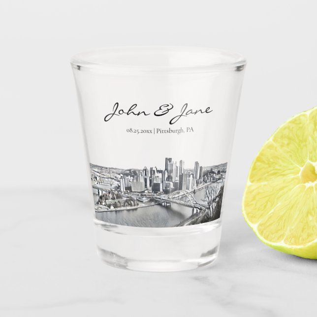 Verre de tir de ligne aérienne de Pittsburgh perso (Devant)