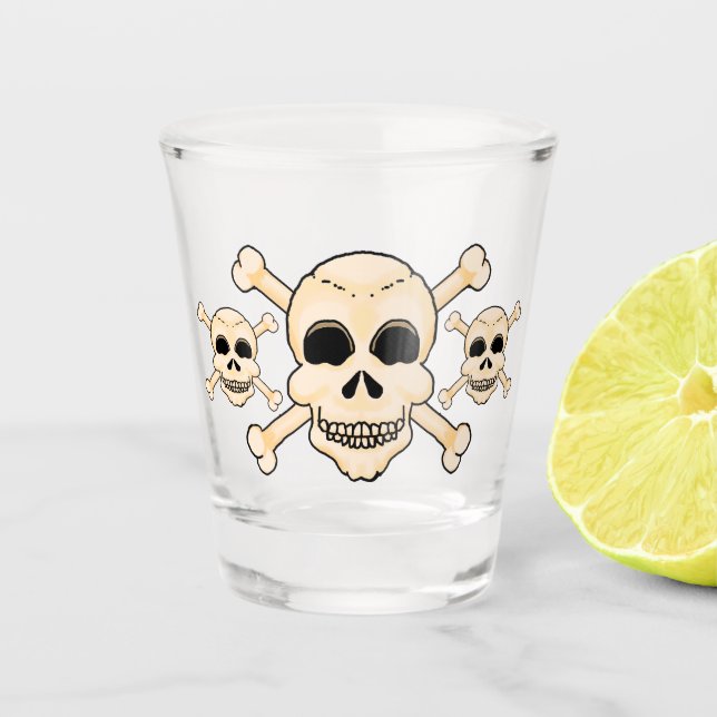 Verre de tir du crâne et des os croisés (Devant)