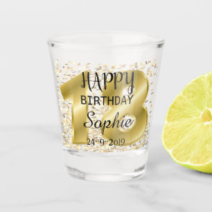 Verre de tir personnalisé Gold 18e anniversaire