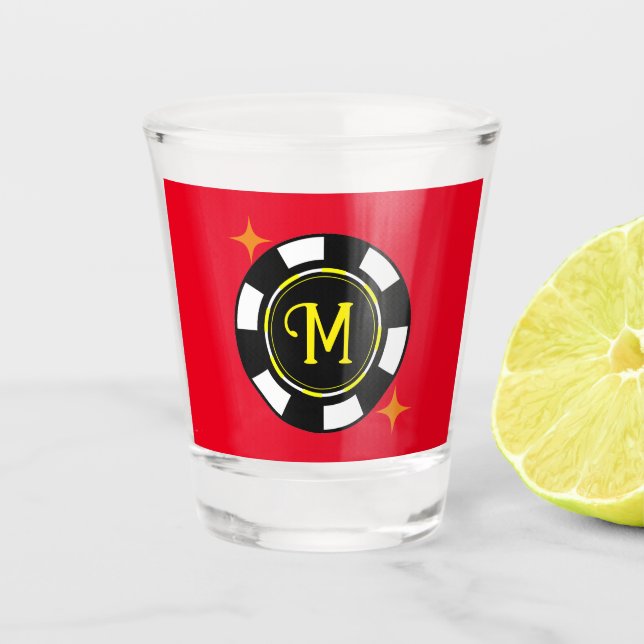 Verre de tir - Poker Personnalisé (ajouter initial (Devant)