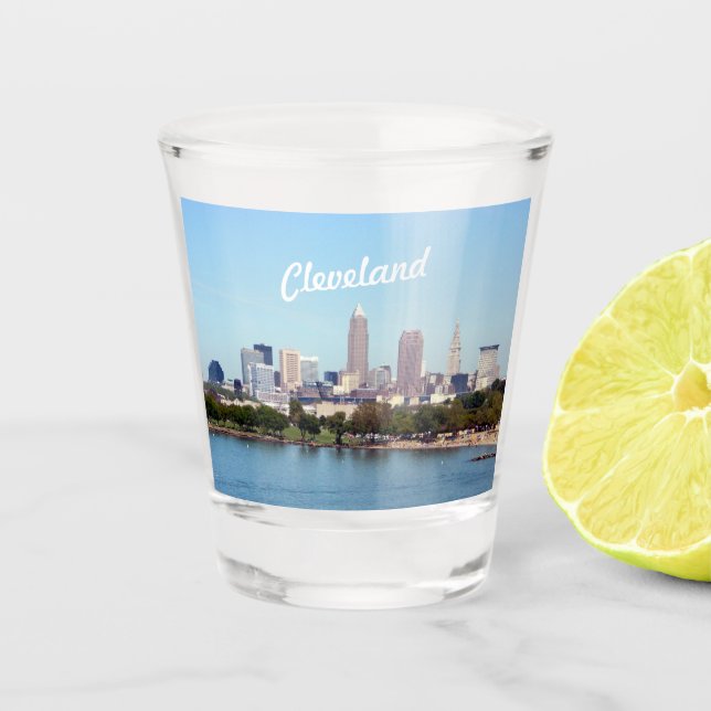 Verre de tir Skyline de Cleveland OH Lake (Devant)