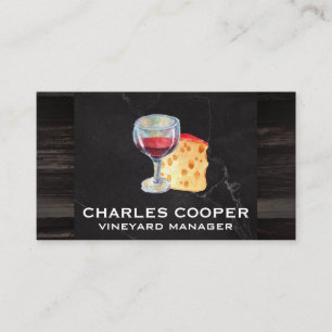 Verre de vin et Carte de visite de fromage