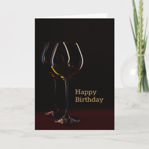 Verre de vin noir Bonne carte d'anniversaire
